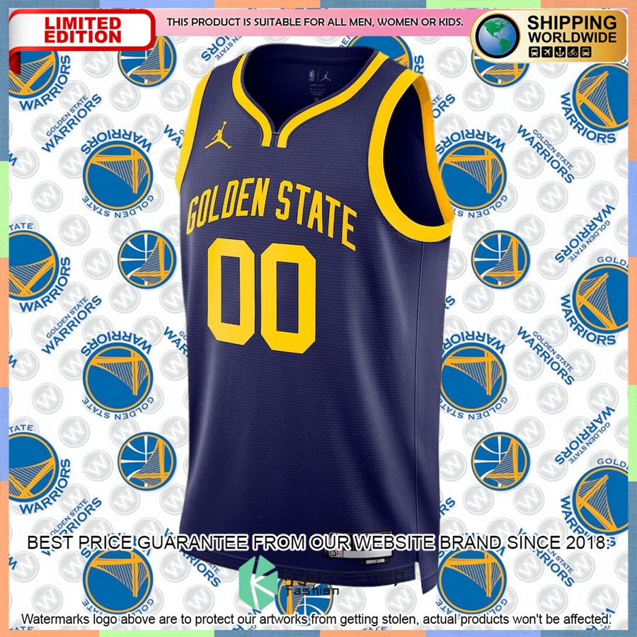 Golden State Warriors Jordan Brand 2022-23 Custom Blue Basketball Jersey 5 Golden State Warriors Jordan Brand 2022-23 Custom Blue Basketball Jersey word3