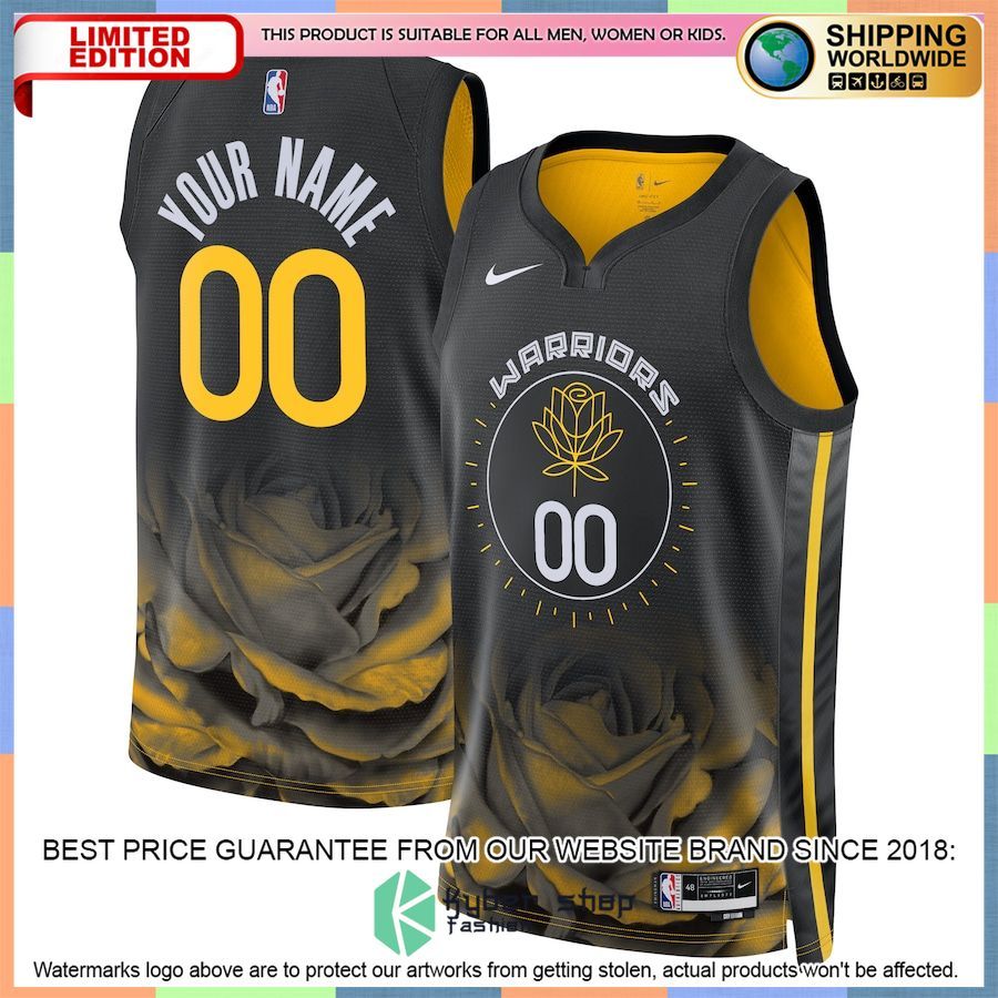 Golden State Warriors Nike 2022-23 Custom Black Basketball Jersey