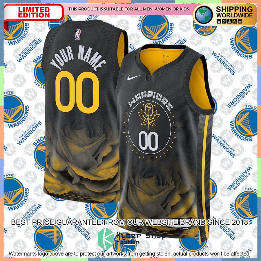 Golden State Warriors Nike 2022-23 Custom Black Basketball Jersey 4 Golden State Warriors Nike 2022-23 Custom Black Basketball Jersey word1