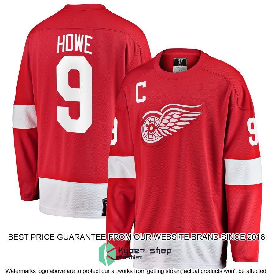 Gordie Howe Detroit Red Wings Premier Retired Red Hockey Jersey