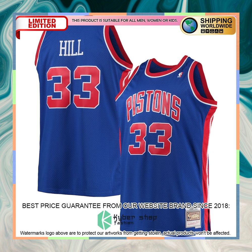Grant Hill Detroit Pistons Mitchell & Ness Big & Tall Hardwood Classics Blue Basketball Jersey 4 Grant Hill Detroit Pistons Mitchell & Ness Big & Tall Hardwood Classics Blue Basketball Jersey word3