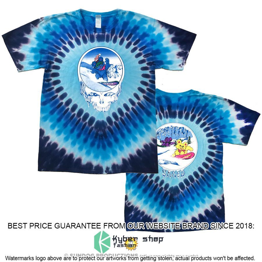 Grateful Dead Shred Bears Tie Dye Blue Shirt, Hoodie