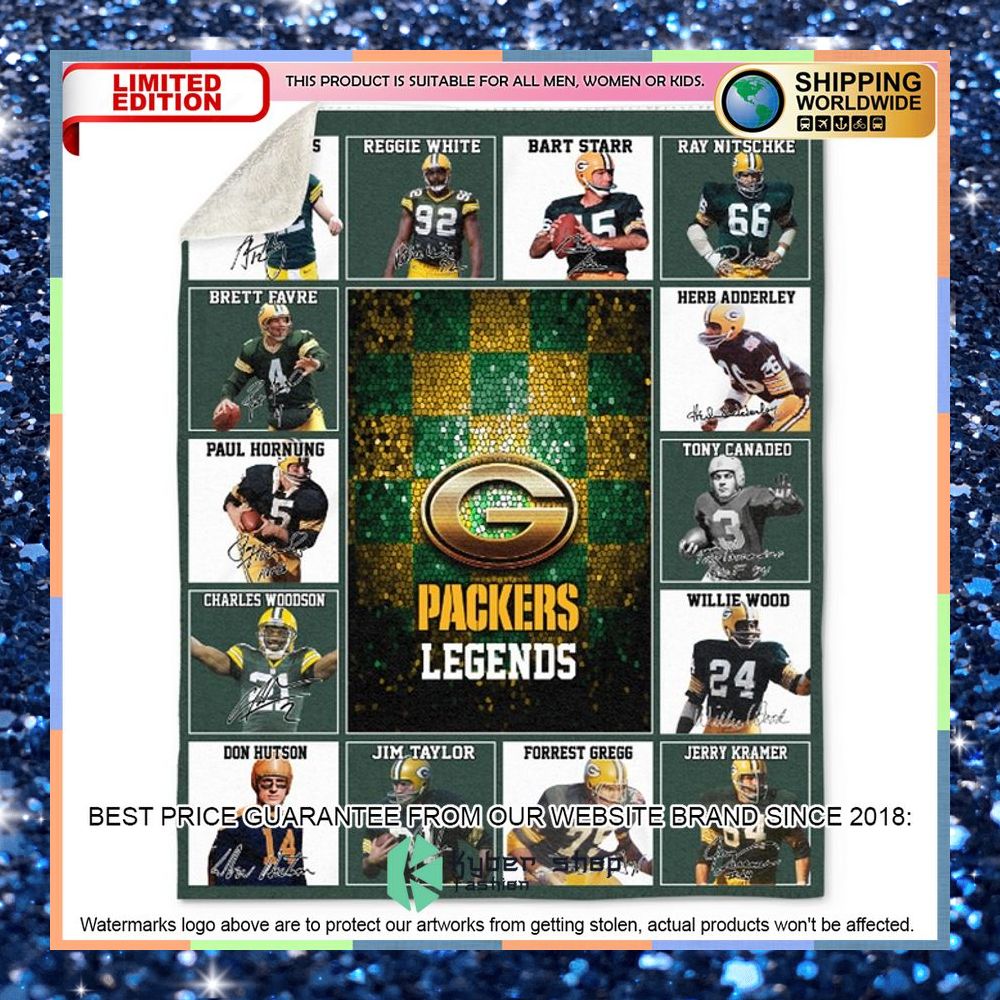 Green Bay Packers NF Legends Fleece Blanket 3 Green Bay Packers NF Legends Fleece Blanket word2
