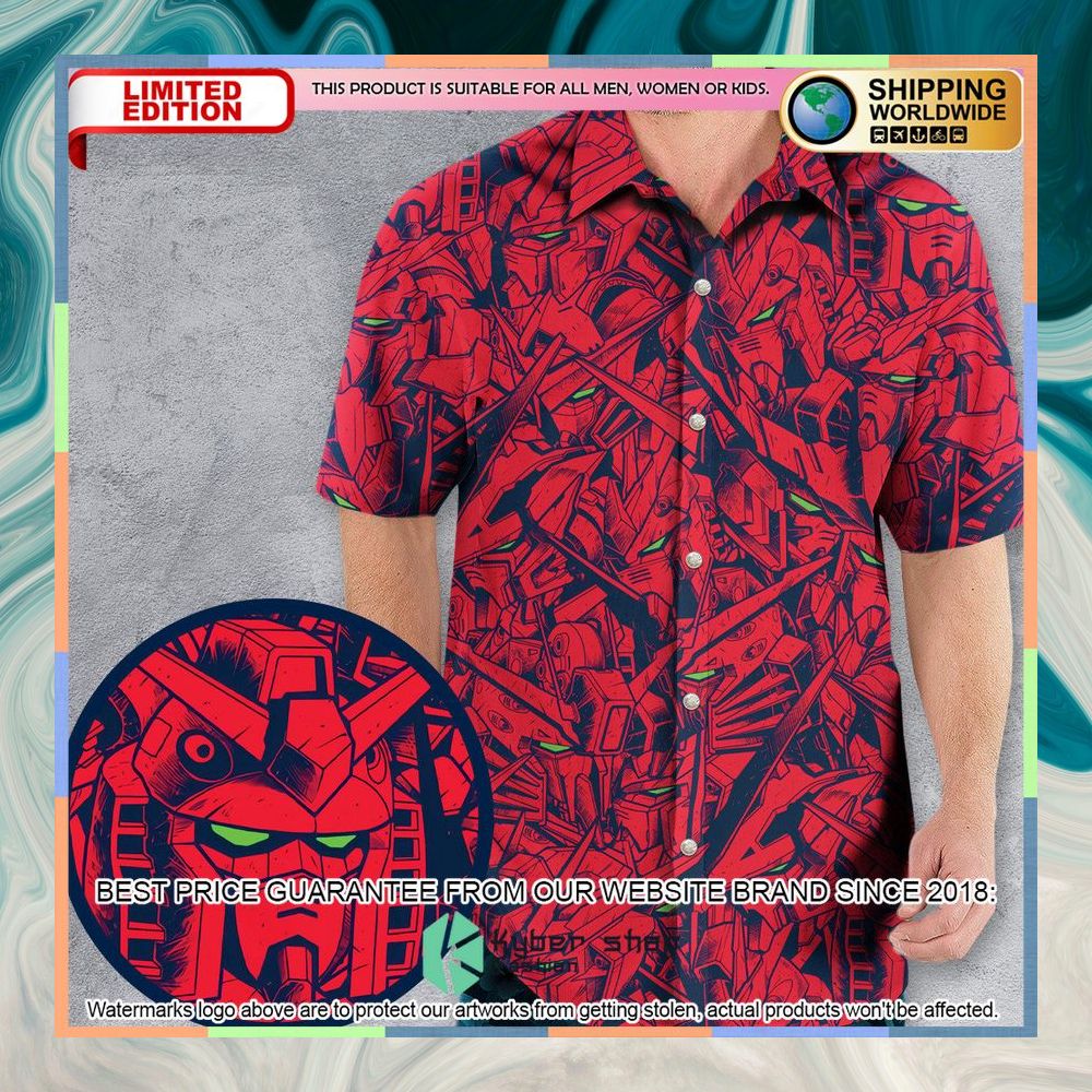Gundam Camo Magenta Gundam Hawaiian Shirt 5 Gundam Camo Magenta Gundam Hawaiian Shirt word2
