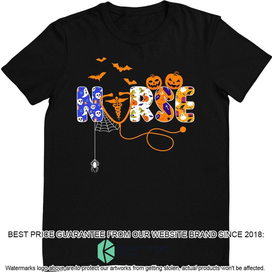 Halloween Nurse Nursing Cute Health Worker Halloween Pattern T-Shirt