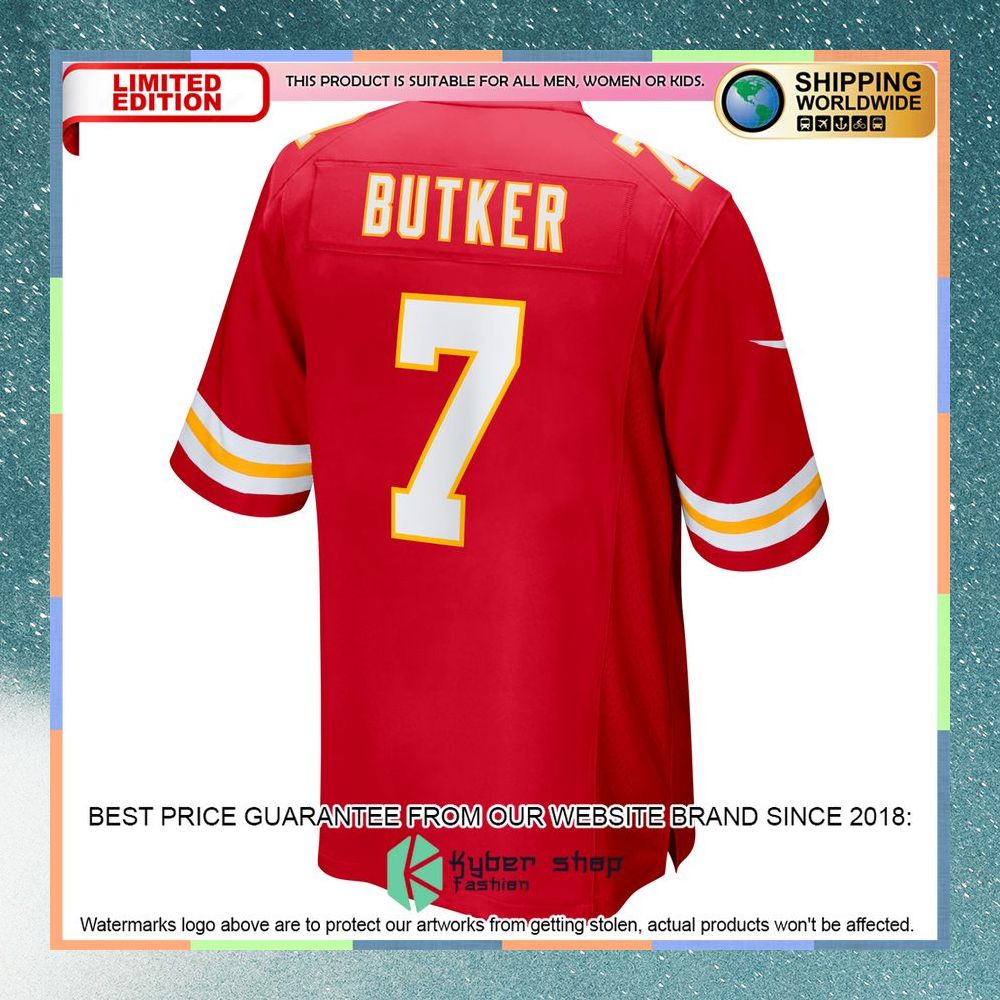 Harrison Butker Kansas City Chiefs Red Football Jersey 7 Harrison Butker Kansas City Chiefs Red Football Jersey word1