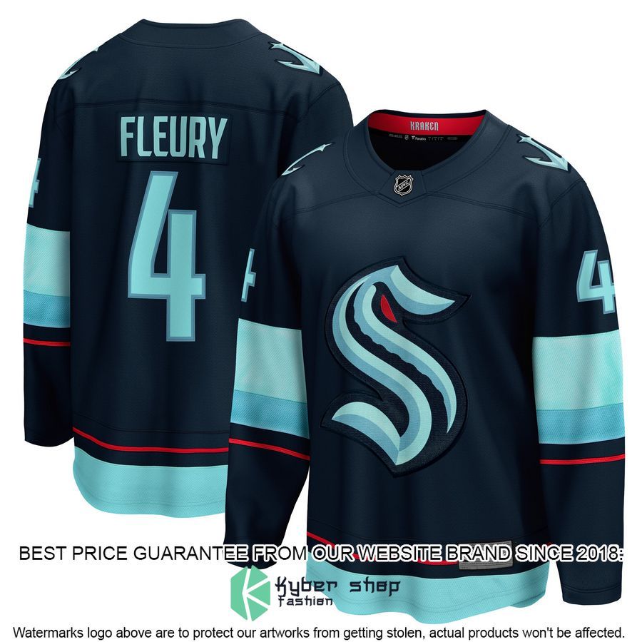 Haydn Fleury Seattle Kraken Deep Sea Blue Hockey Jersey