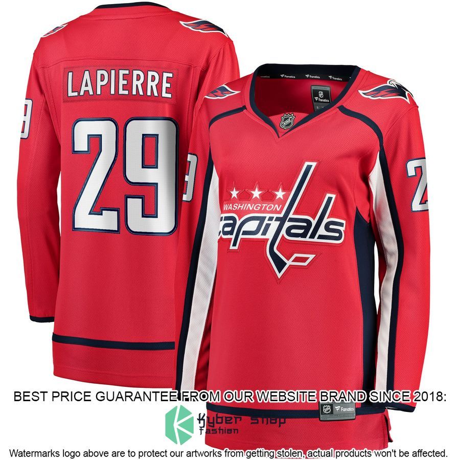 Hendrix Lapierre Washington Capitals Women's Red Hockey Jersey