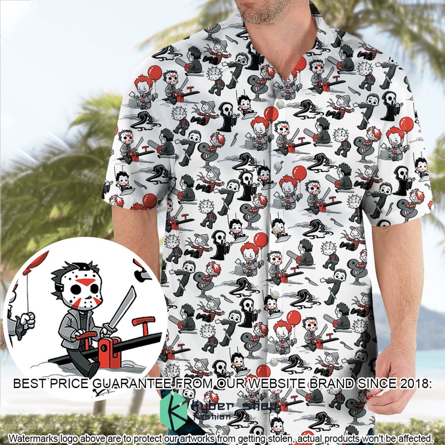 Horror Kid Characters Pattern Hawaiian Shirt word3