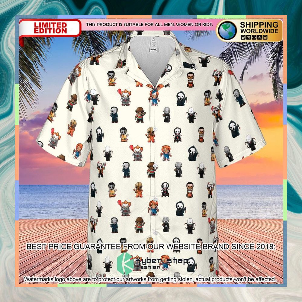Horror Movies Characters Pattern Hawaiian Shirt 6 Horror Movies Characters Pattern Hawaiian Shirt word3