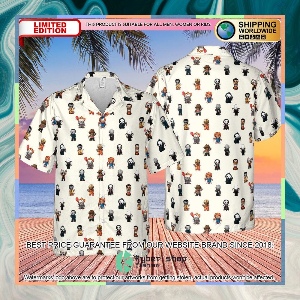 Horror Movies Characters Pattern Hawaiian Shirt 8 Horror Movies Characters Pattern Hawaiian Shirt word3
