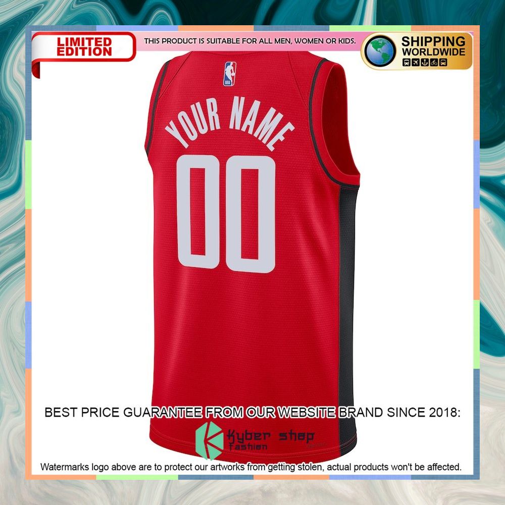 Houston Rockets Nike Unisex 2022-23 Custom Red Basketball Jersey 6 Houston Rockets Nike Unisex 2022-23 Custom Red Basketball Jersey word1