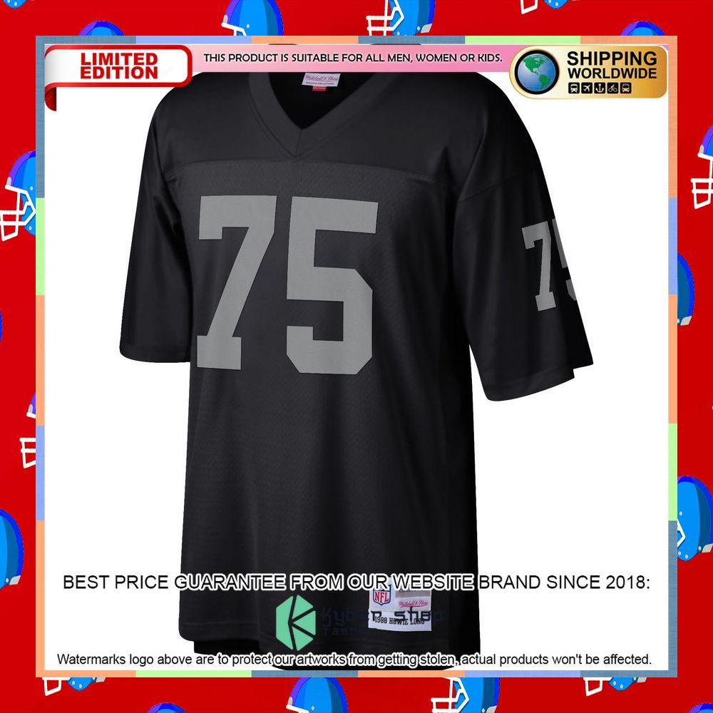 Howie Long Las Vegas Raiders Mitchell & Ness Legacy Replica Black Football Jersey 6 Howie Long Las Vegas Raiders Mitchell & Ness Legacy Replica Black Football Jersey word1