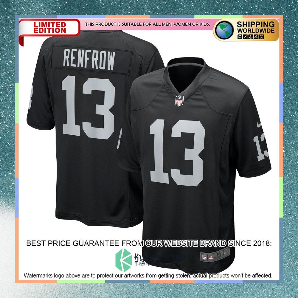 Hunter Renfrow Las Vegas Raiders Black Football Jersey 5 Hunter Renfrow Las Vegas Raiders Black Football Jersey word2