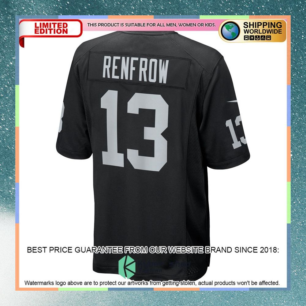 Hunter Renfrow Las Vegas Raiders Black Football Jersey 7 Hunter Renfrow Las Vegas Raiders Black Football Jersey word2