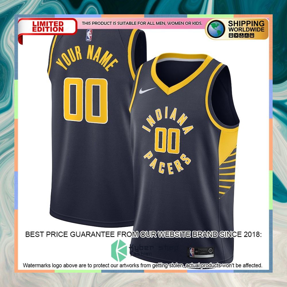 Indiana Pacers Nike 2020-21 Custom Navy Basketball Jersey 4 Indiana Pacers Nike 2020-21 Custom Navy Basketball Jersey word3