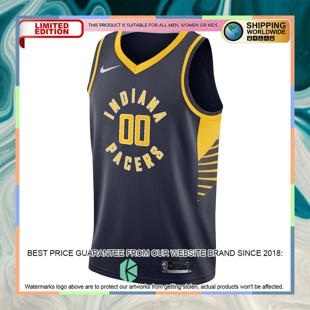 Indiana Pacers Nike 2020-21 Custom Navy Basketball Jersey 5 Indiana Pacers Nike 2020-21 Custom Navy Basketball Jersey word3