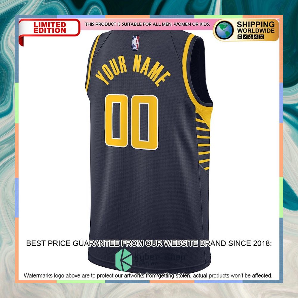 Indiana Pacers Nike 2020-21 Custom Navy Basketball Jersey 6 Indiana Pacers Nike 2020-21 Custom Navy Basketball Jersey word3