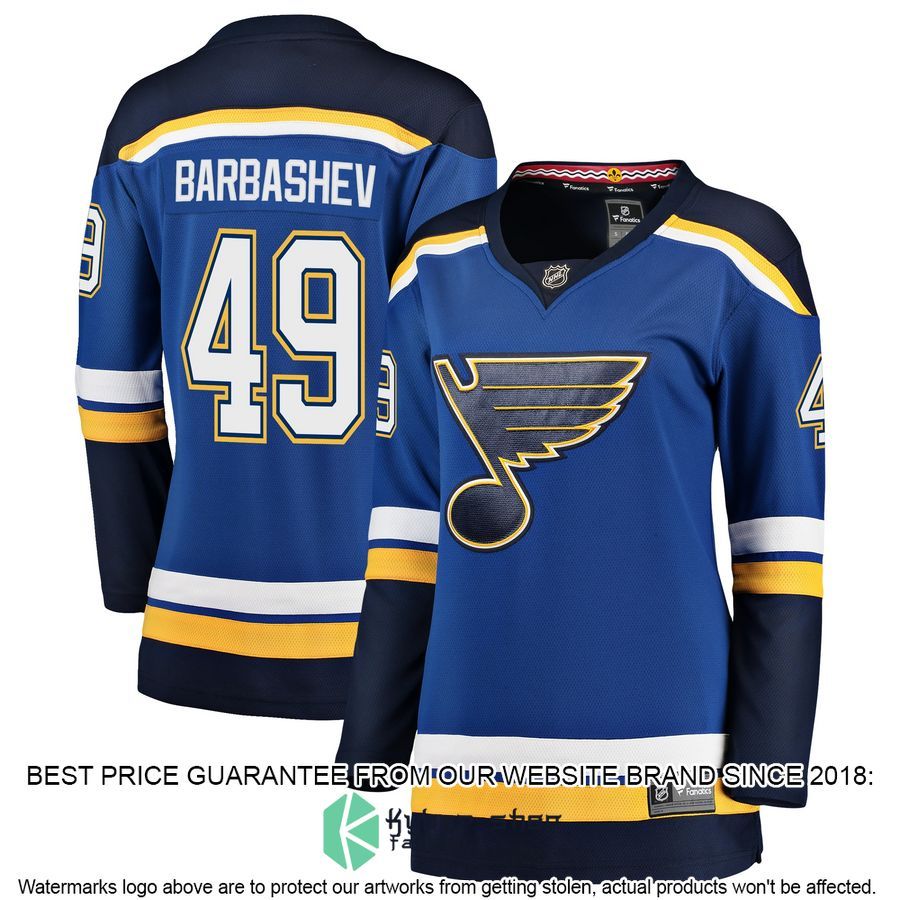 Ivan Barbashev St. Louis Blues Women's Blue Hockey Jersey 4 Ivan Barbashev St. Louis Blues Women's Blue Hockey Jersey word2