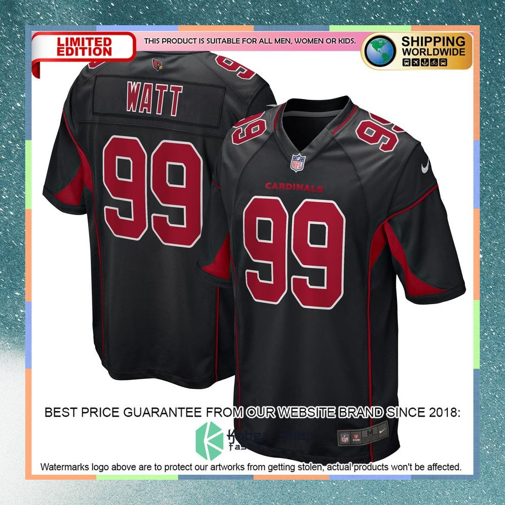 J.J. Watt Arizona Cardinals 2nd Alternate Black Football Jersey 5 J.J. Watt Arizona Cardinals 2nd Alternate Black Football Jersey word3