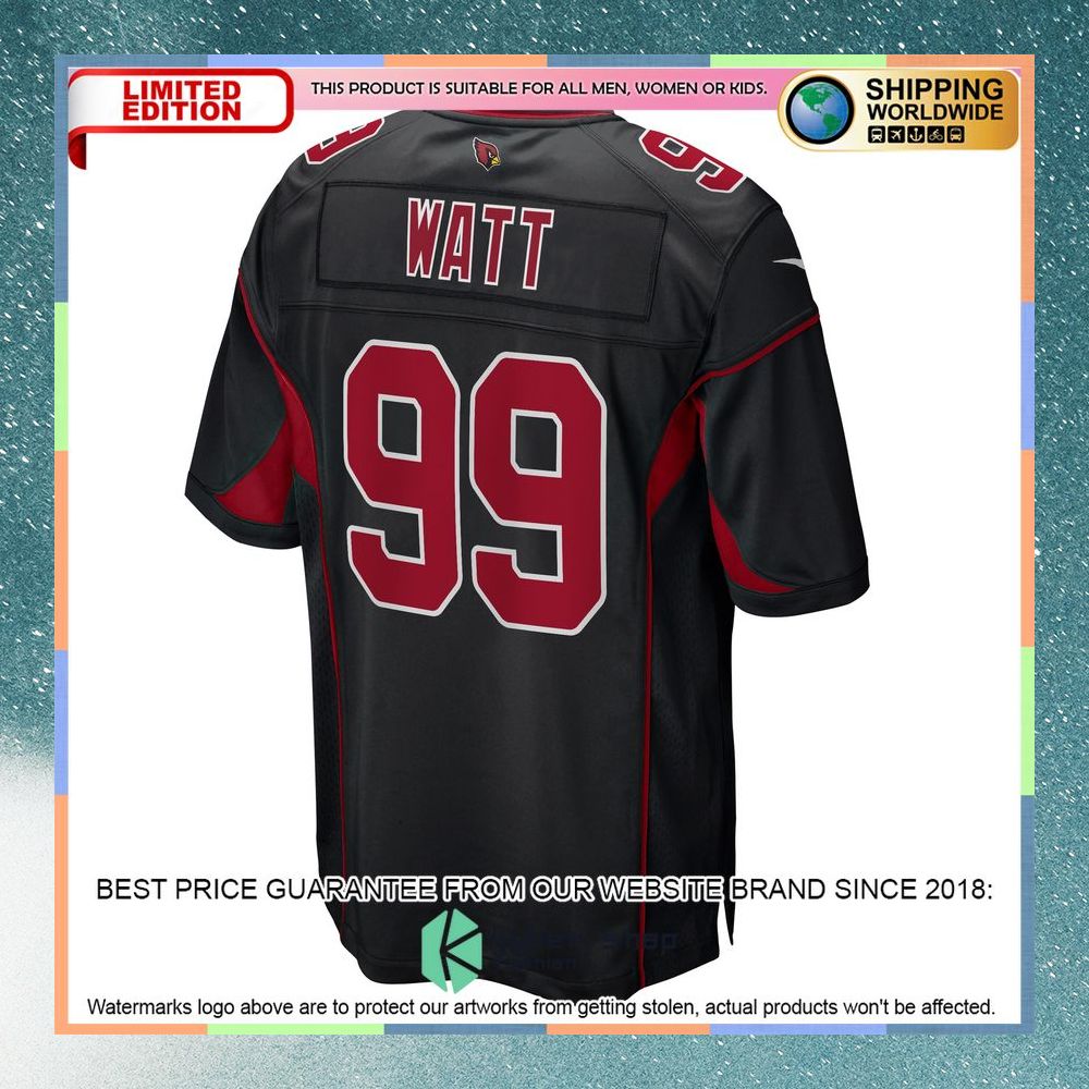 J.J. Watt Arizona Cardinals 2nd Alternate Black Football Jersey 7 J.J. Watt Arizona Cardinals 2nd Alternate Black Football Jersey word3