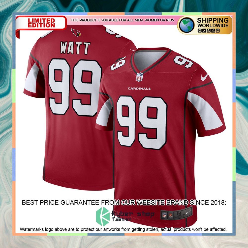 J.J. Watt Arizona Cardinals Cardinal Football Jersey 6 J.J. Watt Arizona Cardinals Cardinal Football Jersey word1