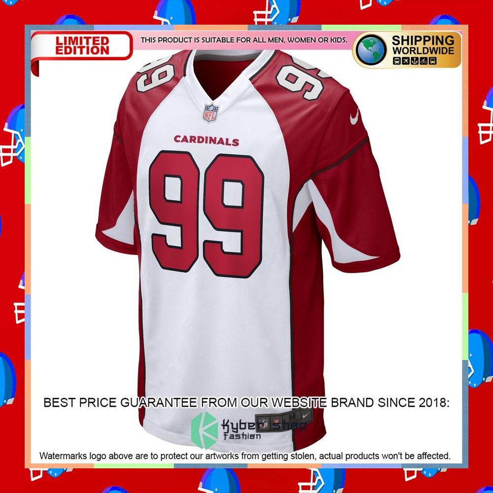 J.J. Watt Arizona Cardinals White Football Jersey 8 J.J. Watt Arizona Cardinals White Football Jersey word1