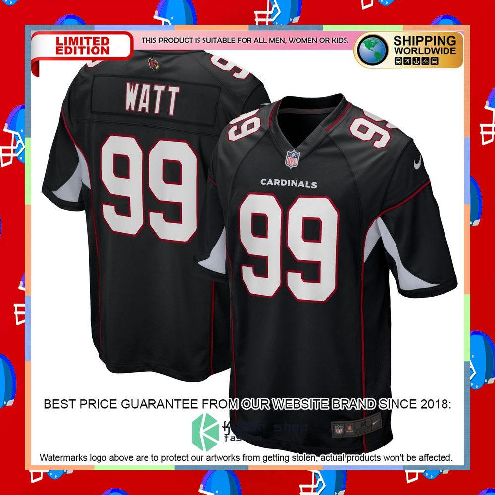 J.J. Watt Arizona Cardinals White Football Jersey 11 J.J. Watt Arizona Cardinals White Football Jersey word1