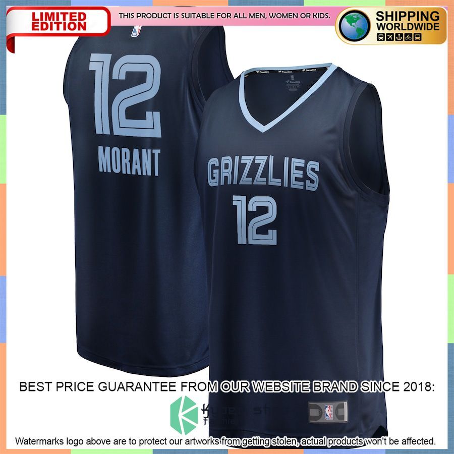 Ja Morant Memphis Grizzlies 2019-20 Navy Basketball Jersey