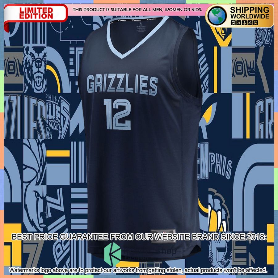 Ja Morant Memphis Grizzlies 2019-20 Navy Basketball Jersey 5 Ja Morant Memphis Grizzlies 2019-20 Navy Basketball Jersey word2