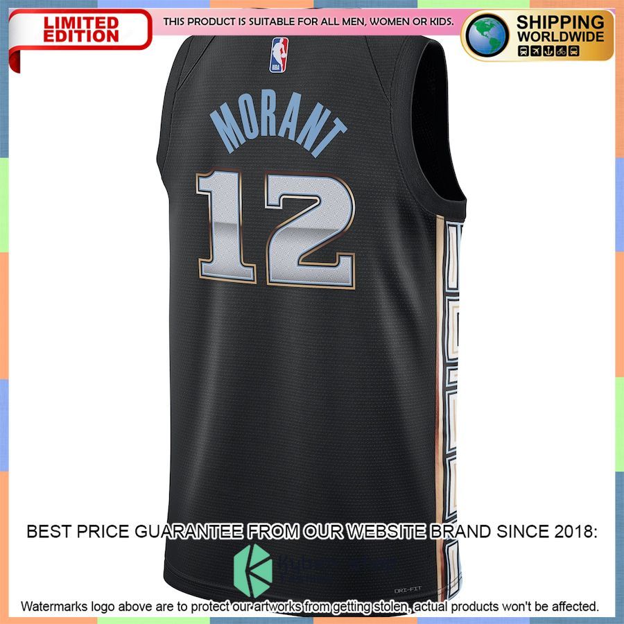 Ja Morant Memphis Grizzlies Nike 2022-23 Black Basketball Jersey 3 Ja Morant Memphis Grizzlies Nike 2022-23 Black Basketball Jersey word1