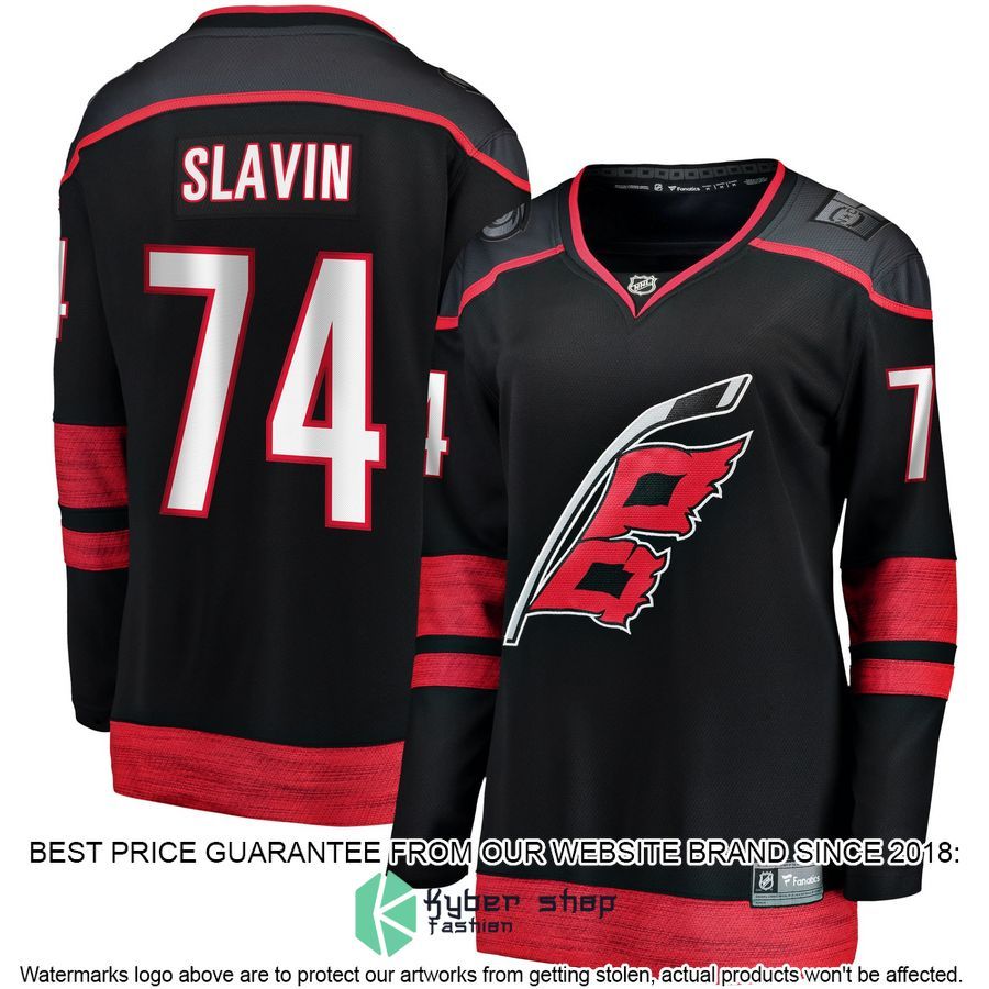 Jaccob Slavin Carolina Hurricanes Women's Home Black Hockey Jersey
