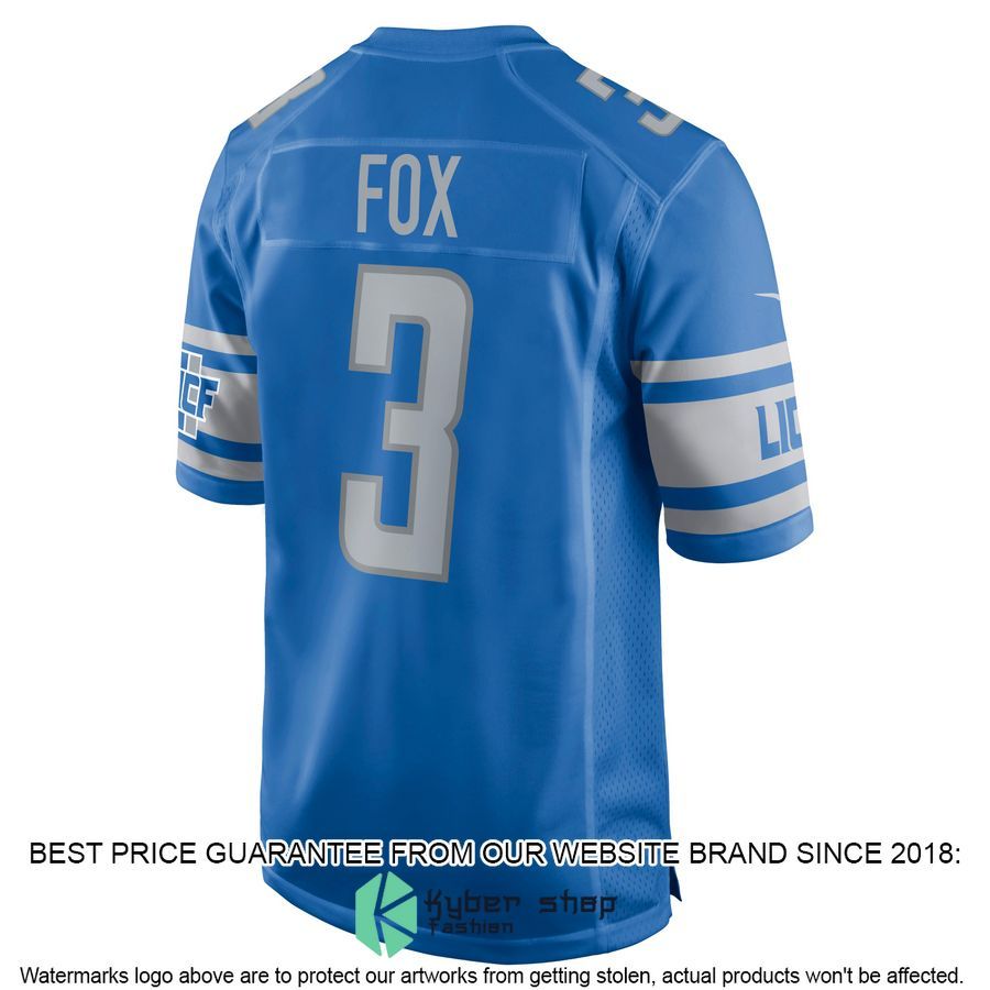 Jack Fox Detroit Lions Blue Football Jersey 3 Jack Fox Detroit Lions Blue Football Jersey word3
