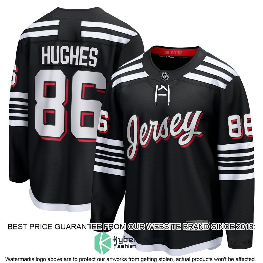 Jack Hughes New Jersey Devils Alternate Premier Black Hockey Jersey
