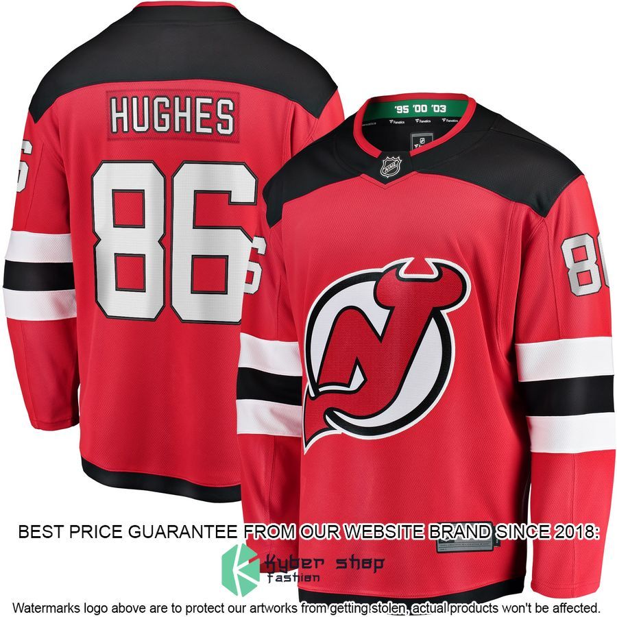 Jack Hughes New Jersey Devils Home Premier Red Hockey Jersey