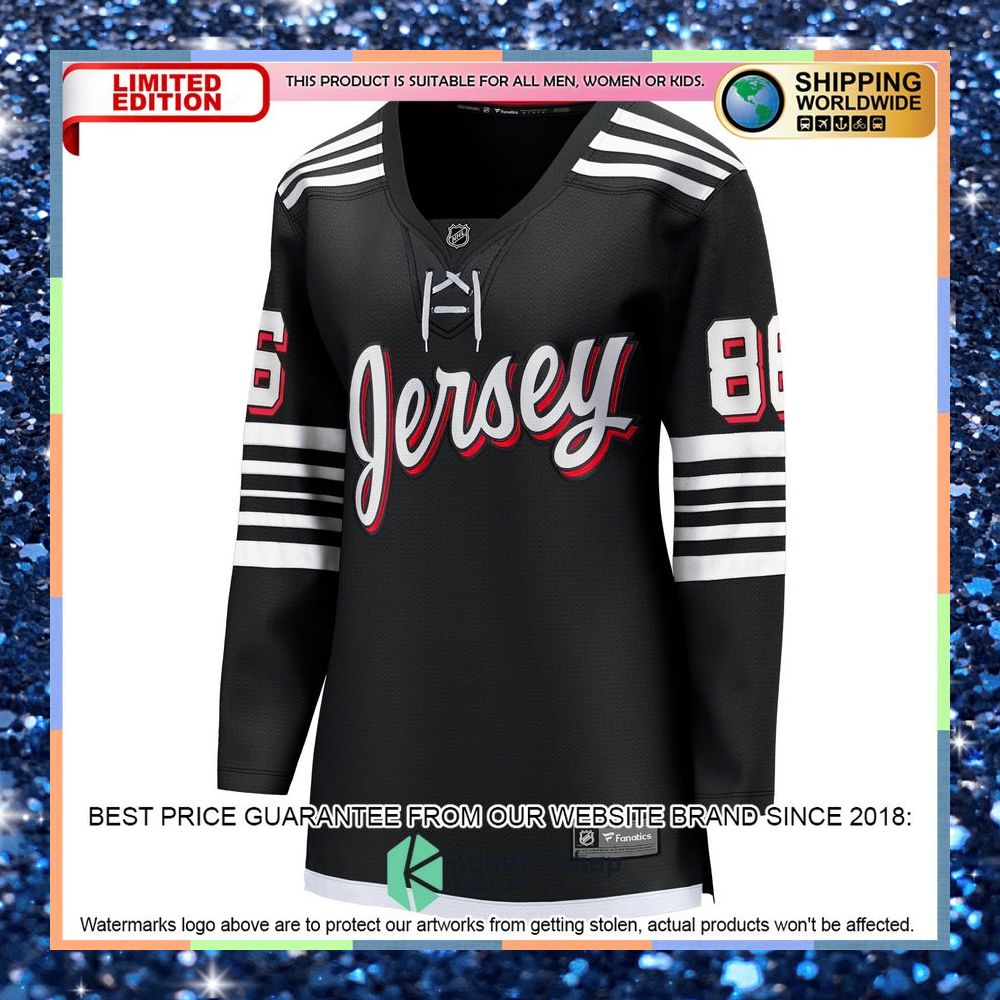 Jack Hughes New Jersey Devils Women's Alternate Premier Black Hockey Jersey 7 Jack Hughes New Jersey Devils Women's Alternate Premier Black Hockey Jersey word1