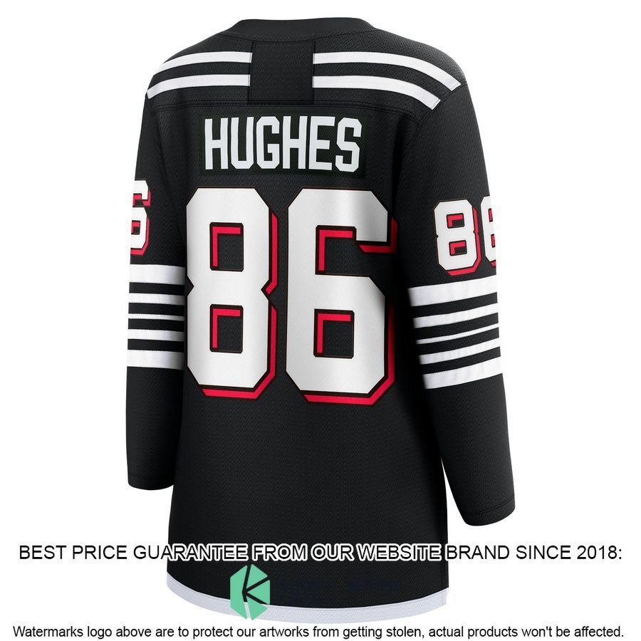 Jack Hughes New Jersey Devils Women's Alternate Premier Black Hockey Jersey 3 Jack Hughes New Jersey Devils Women's Alternate Premier Black Hockey Jersey word1