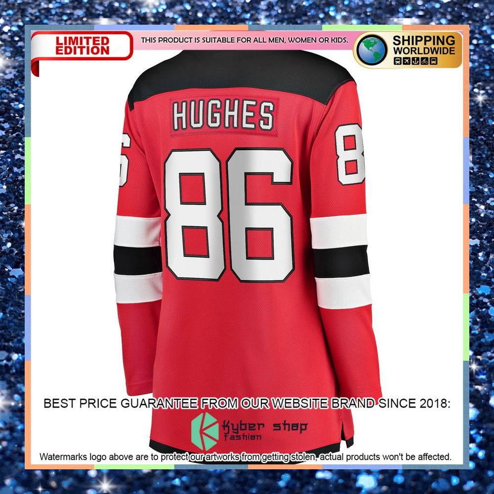Jack Hughes New Jersey Devils Women's Home Premier Red Hockey Jersey 8 Jack Hughes New Jersey Devils Women's Home Premier Red Hockey Jersey word3