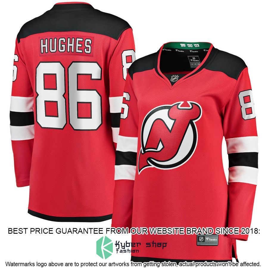 Jack Hughes New Jersey Devils Women's Home Premier Red Hockey Jersey 4 Jack Hughes New Jersey Devils Women's Home Premier Red Hockey Jersey word3