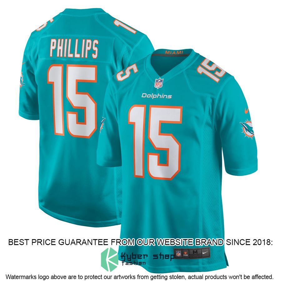 Jaelan Phillips Miami Dolphins Aqua Football Jersey 4 Jaelan Phillips Miami Dolphins Aqua Football Jersey word3
