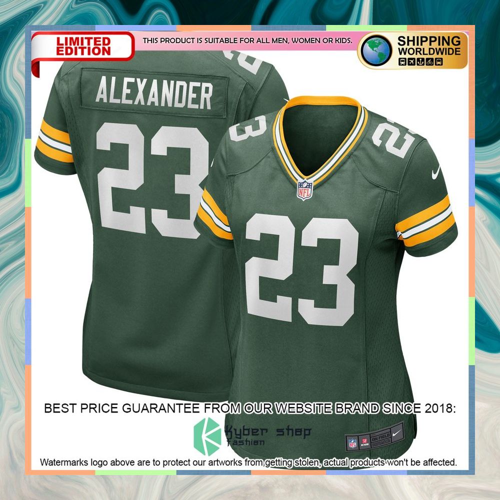 Jaire Alexander Green Bay Packers Women's Green Football Jersey 5 Jaire Alexander Green Bay Packers Women's Green Football Jersey word1
