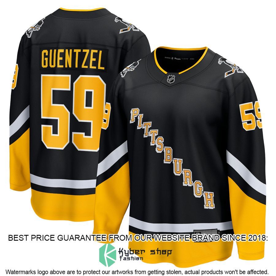 Jake Guentzel Pittsburgh Penguins 2021 22 Alternate Premier Black Hockey Jersey