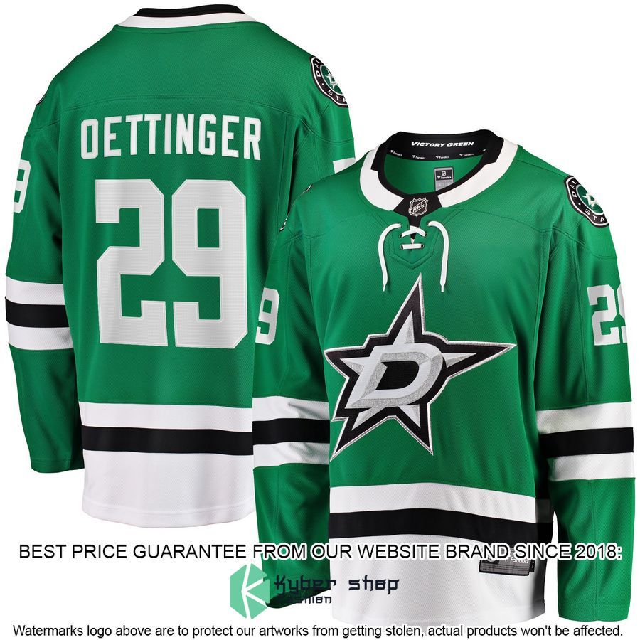 Jake Oettinger Dallas Stars Home Kelly Green Hockey Jersey 4 Jake Oettinger Dallas Stars Home Kelly Green Hockey Jersey word1
