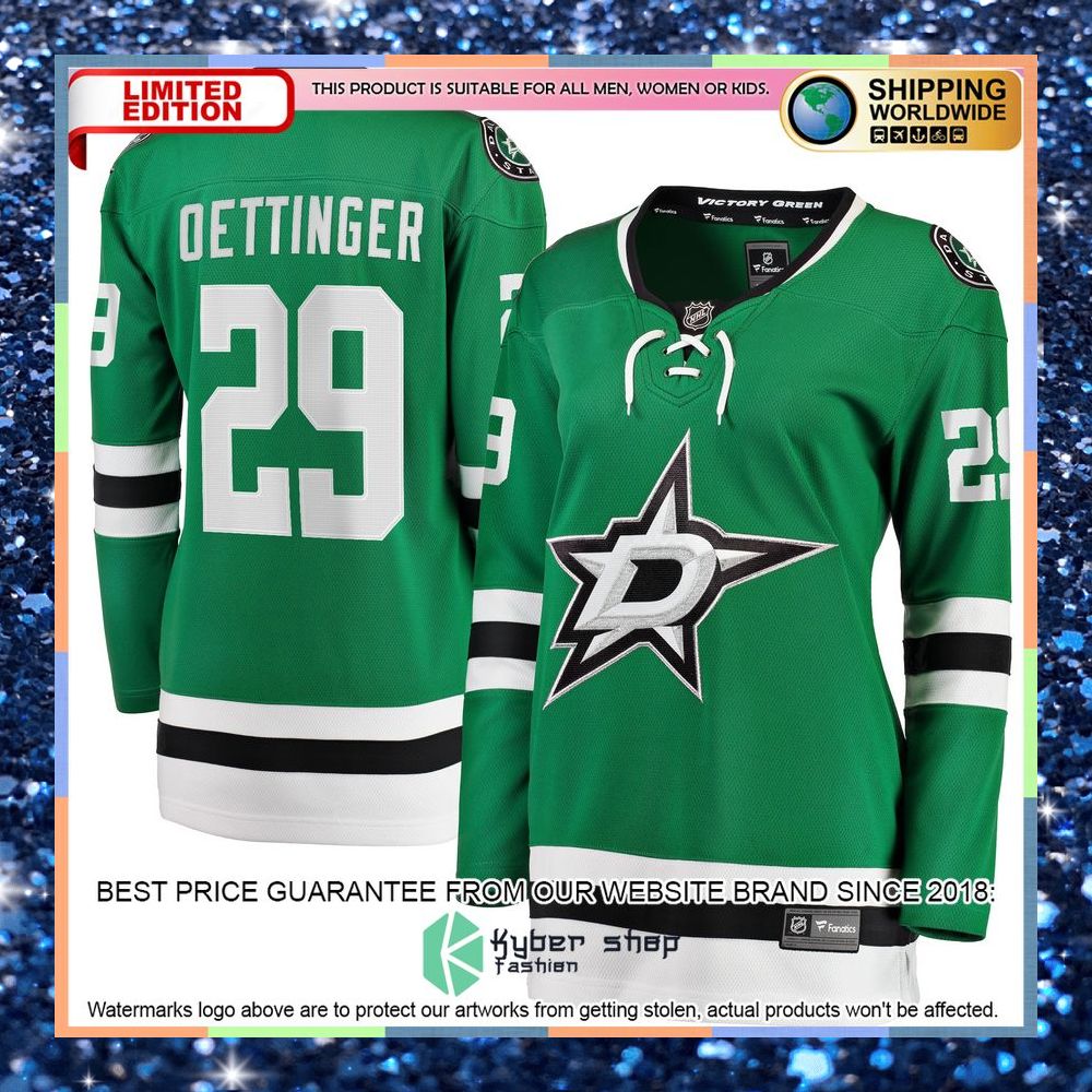 Jake Oettinger Dallas Stars Women's Home Kelly Green Hockey Jersey 8 Jake Oettinger Dallas Stars Women's Home Kelly Green Hockey Jersey word2