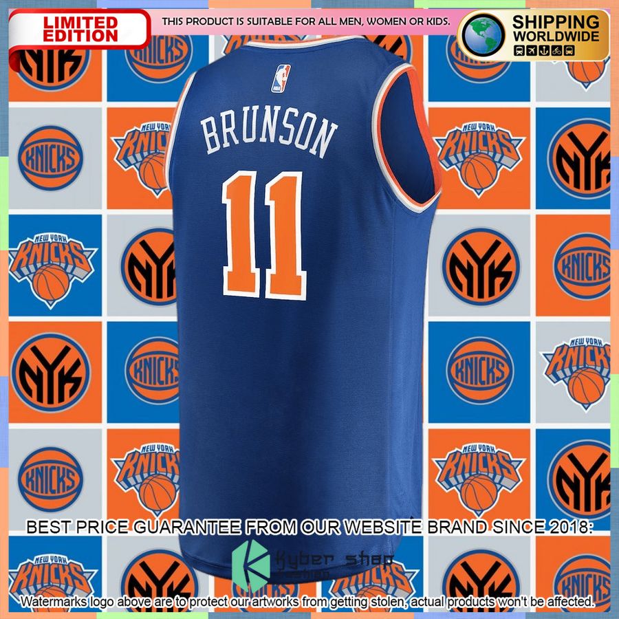 Jalen Brunson New York Knicks Blue Basketball Jersey 6 Jalen Brunson New York Knicks Blue Basketball Jersey word1