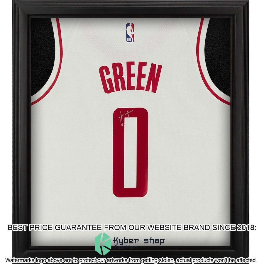 Jalen Green Houston Rockets Framed Nike White 2021-22 Shadowbox Basketball Jersey
