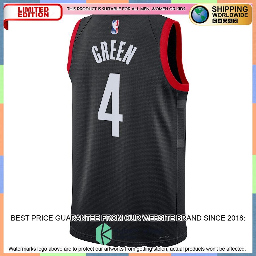Jalen Green Houston Rockets Jordan Brand 2022-23 Black Basketball Jersey 3 Jalen Green Houston Rockets Jordan Brand 2022-23 Black Basketball Jersey word1