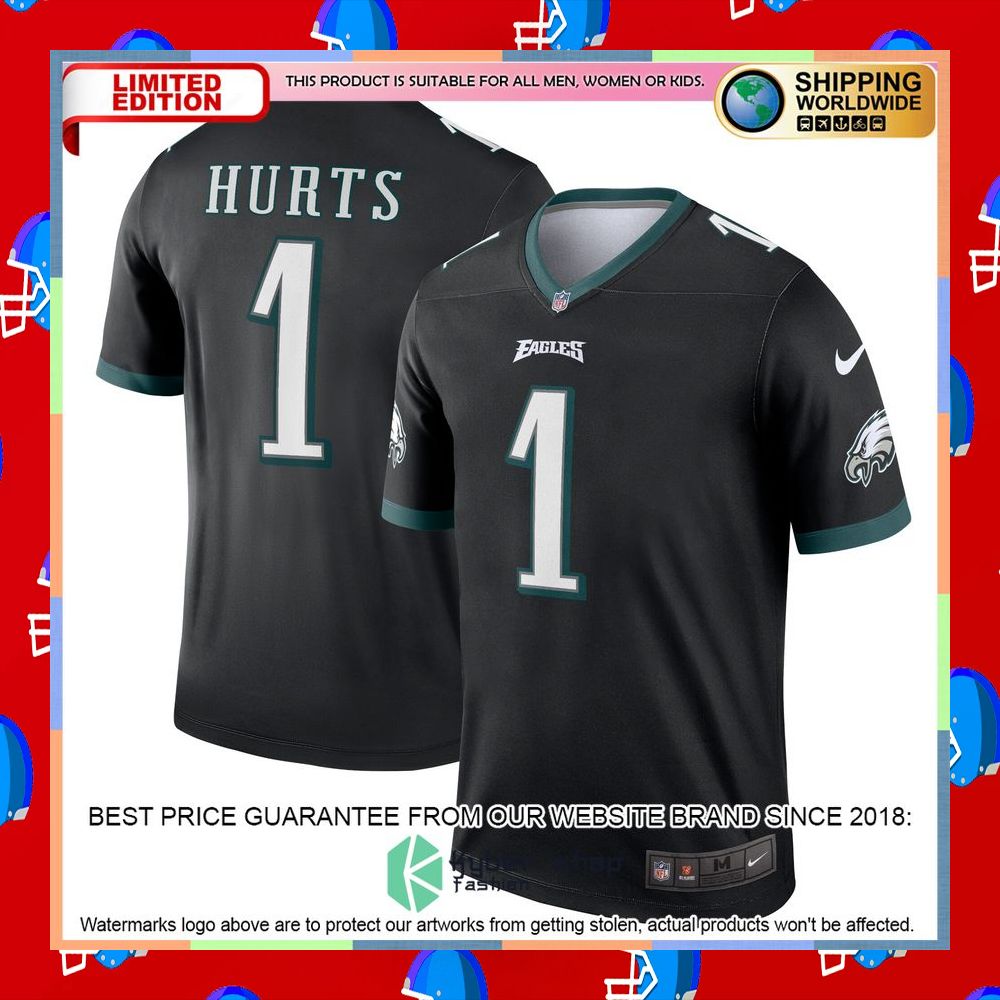 Jalen Hurts Philadelphia Eagles Legend Black Football Jersey 5 Jalen Hurts Philadelphia Eagles Legend Black Football Jersey word1