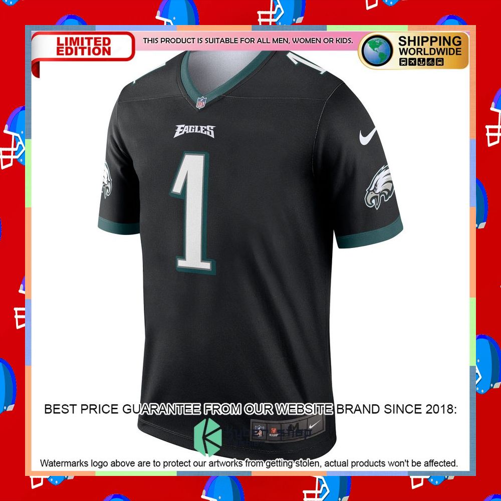 Jalen Hurts Philadelphia Eagles Legend Black Football Jersey 6 Jalen Hurts Philadelphia Eagles Legend Black Football Jersey word1