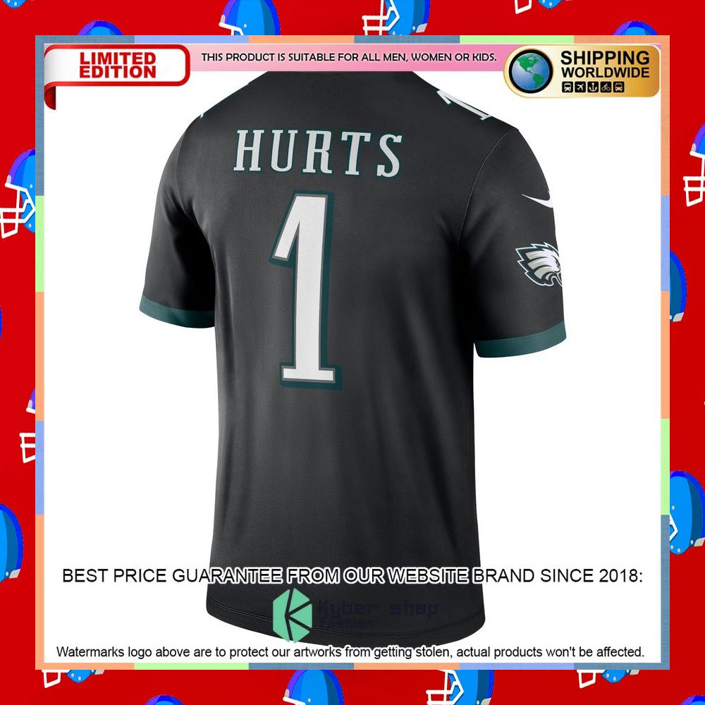 Jalen Hurts Philadelphia Eagles Legend Black Football Jersey 7 Jalen Hurts Philadelphia Eagles Legend Black Football Jersey word1